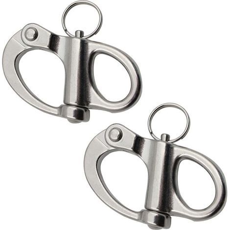 Schnellverschlussschäkel aus Edelstahl, Federschäkel, Kletterschäkel aus Edelstahl, drehbarer Edelstahlschäkel mit Rundring für Boote, LKWs, Transporter, Anhänger (2) (1/4)