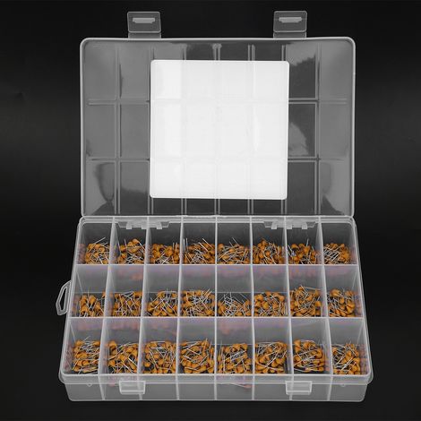 Kit 720 pièces 24 types condensateurs céramique 0,1uF-100nF 50V, assortiment avec boîte de rangement (1/5)