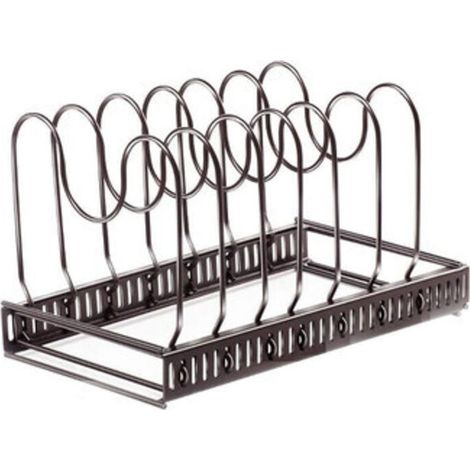 Organisateur et égouttoir extensible pour vaisselle/casseroles à 6 compartiments, en métal. (1/3)