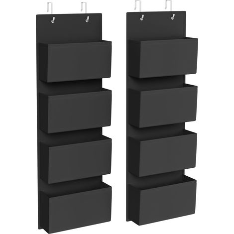 Lot de 2 organiseurs de rangement à poser sur une porte, 8 poches (1/5)