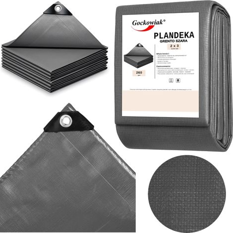 Lona de lona gris grento de 2x3 m y 260 g/m² (1/5)