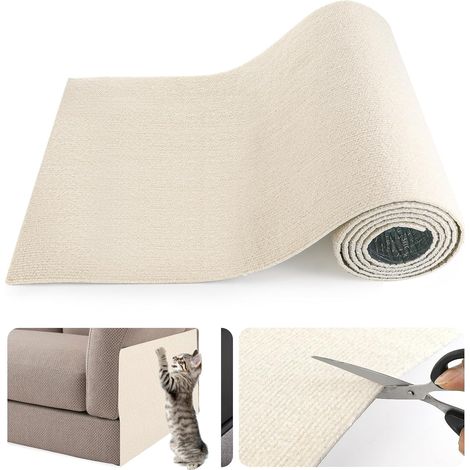 Kratzbaum für Sofas, 40 cm x 200 cm. Kratzschutz für Sofas, Möbel und Türen (cremeweiß).