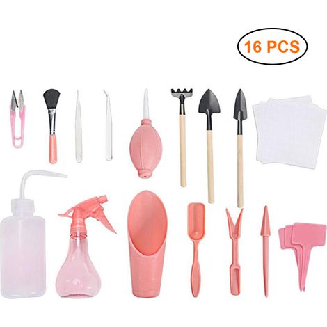 Kit de 16 outils de jardinage mini pour plantes succulentes, set DIY de plantation de jardin (1/5)