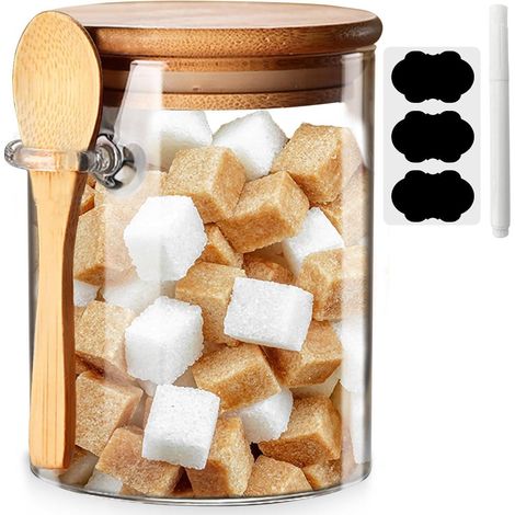 Glasbehälter Vorratsdosen mit Deckel Luftdicht und Löffel 930ml 4er Set (1/5)