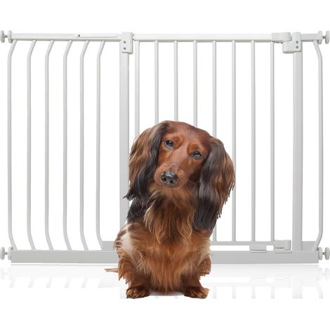 Bettacare Elite Pressure Dog Gate, 107cm - 116cm, Matt White, Pressure Fit Pet Gate for Dog and Puppy