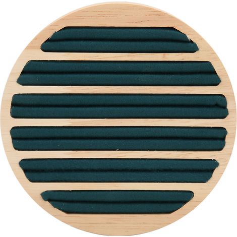 Plateau de présentation pour bijoux en feutrine verte, 6 emplacements pour boucles d'oreilles, forme ronde, rangement organisé (1/5)