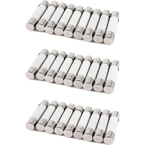 30 Pcs 250V 30A 6x30mm Fusibles à tube céramique cylindrique Link (1/2)