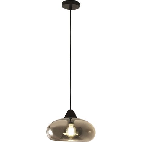 Lampadario Ela Sospensione Fumè 1 Luce Collezione ELA Design Moderno in Vetro Soffiato (1/3)