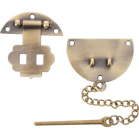 Cierre de cadena de aleación de hierro vintage para joyero Cierre decorativo para cajas y muebles, fácil acceso, pieza de repuesto (1/5)
