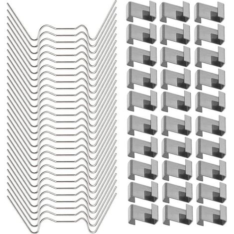 100 Pièces Clips de Vitrage de Serre Inoxydable Clip Z Type pour Serre Clip de Vitrage de Type W en Acier Inoxydable Résistant Aux Tempêtes pour Fixation de Serre Verre Accessoires Serre (1/5)