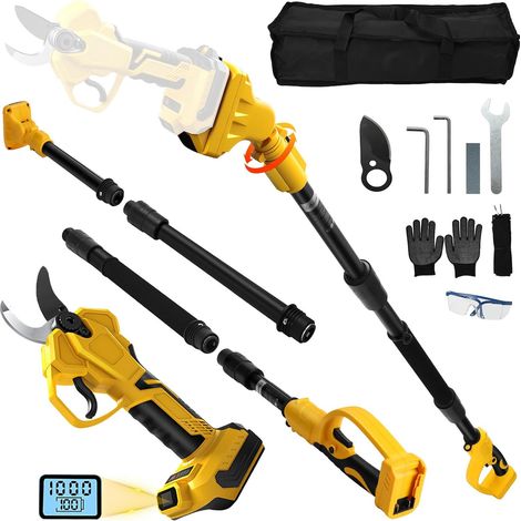 2 in 1 Cordless Electric Pruning Shears Telescopic for 20V 18V  Battery-Free Brushless Motor Pruning Saw Battery Scissors with Pole for Pruning Trees, Fruit Trees (1/5)
