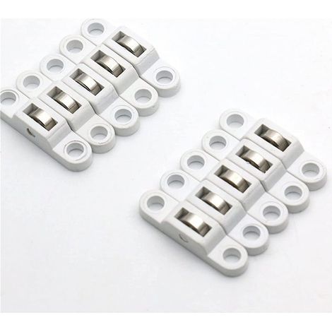 10pcs/set Fenêtre Roulette Coulissante Poulie De Porte En Plastique Porte Et Fenêtre Rouleau Roulette De Porte Coulissante (couleur: blanc) (1/5)