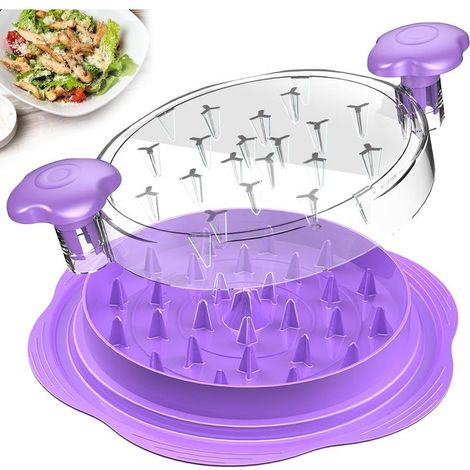 Hachoir à poulet - Hachoir à viande - Déchiqueteur de poulet - Hachoir à viande manuel - Ustensiles de cuisine - Plastique - Violet (1/5)