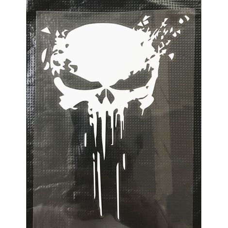 Melted Skull Stickers Pack of 2 units for the Car or Motorcycle (White) (1/5)