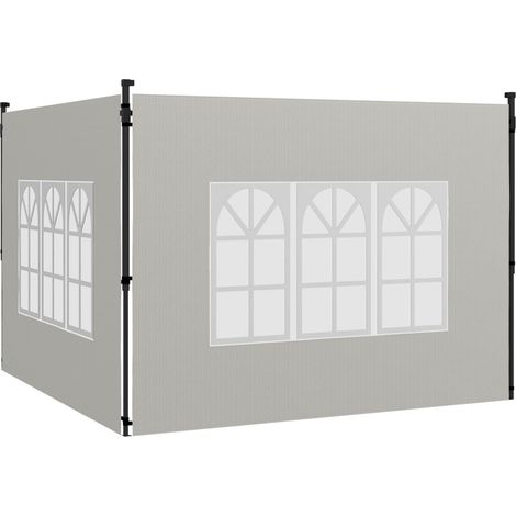 Panneau latéral pour tonnelle 2 pièces étanche avec fenêtre blanc 3x3 3x6