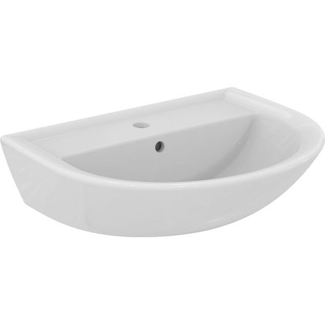 Ideal Standard Eurovit - Waschbecken 60x47 cm, mit Überlauf, Hahnloch, weiß W332301 (1/5)