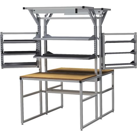 bedrunka hirth, Établi en aluminium workalu® avec superstructure (1/5)