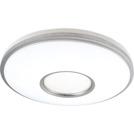 Perote Deckenleuchte 60 W weiß/silber 5880 lm 49x49x8 cm verstellbare Steuerung