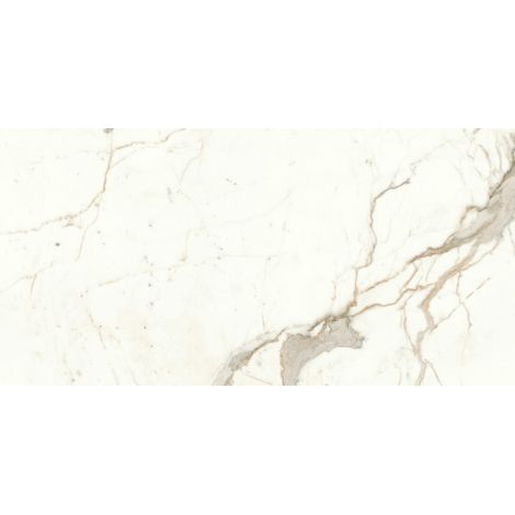 Carrelage effet Marbre Blanc Calacatta Prima 120x60x0,9 cm Brillant Faventa - Sol et mur intérieur (vendu par carton de 1,44 m²) - RO'MA CARRELAGE