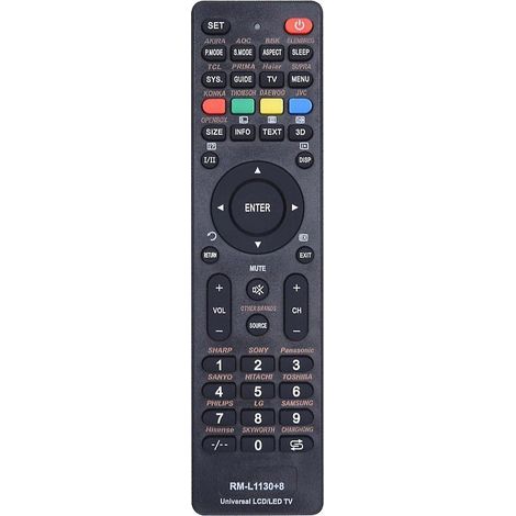 Télécommande de remplacement pour téléviseurs RM-L1130+8, RM-L1130+12 et RM-L1130+X (1/4)