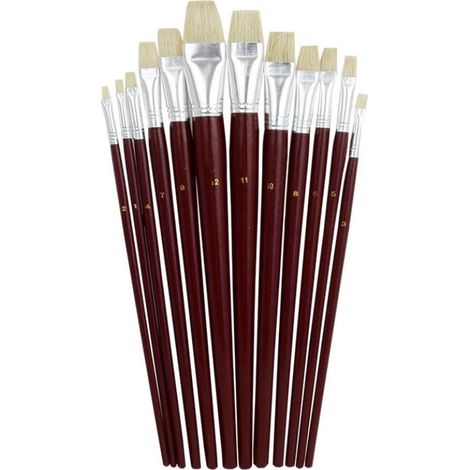 Pennelli piatti FIORELLO 579 - 12 pezzi setole per colori a olio