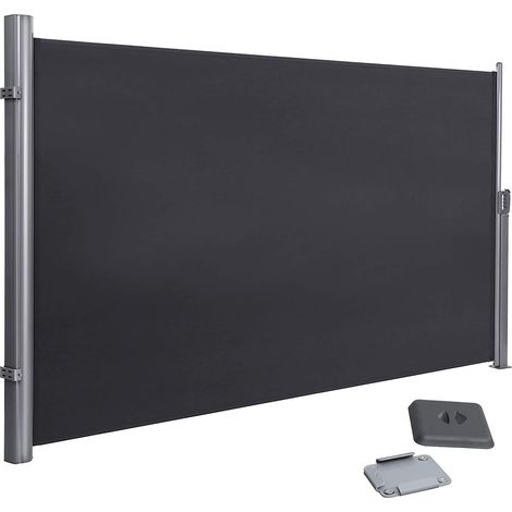 Store latéral pour balcon terrasse brise vue pare soleil gris foncé 160 x 350 cm gris foncé (1/5)