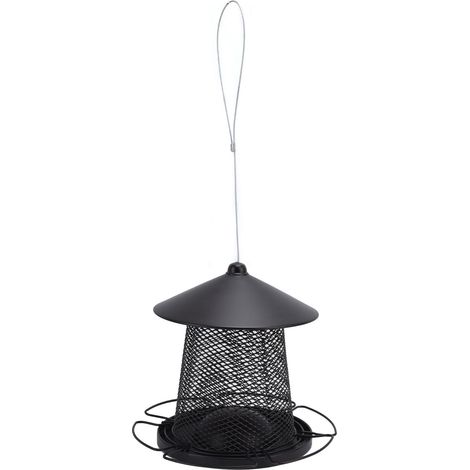 Mangeoire à oiseaux en fer forgé, distributeur automatique de nourriture pour oiseaux pour le jardinage extérieur (1/4)