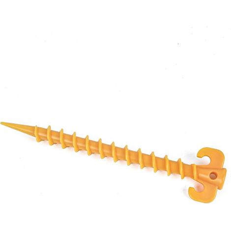 20 Pcs Piquets de Tente en Plastique, de 20 cm Sardines Plastique avec Crochet Clous de Fixation Sol Dur pour Auvents de Camping, Bâches de Pluie, Jardin (Jaune) (1/5)