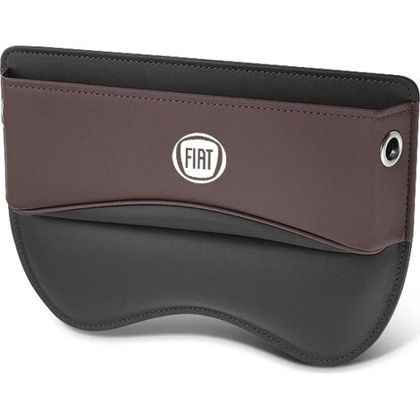 (Pour marron) Boîte de rangement pour siège auto avec ceinture en cuir pour FIAT Abarth 500 Panda Bravo Point Ducato Freemont Type Line Style Doblol (1/5)