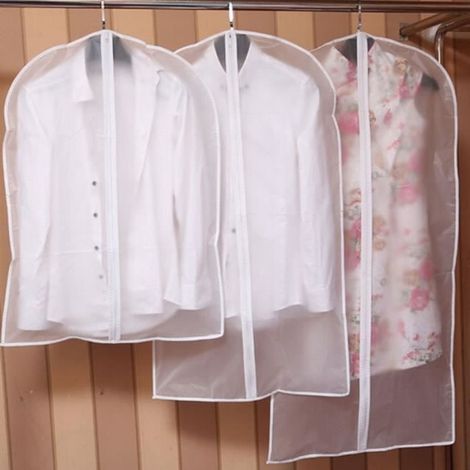 Housse de protection en tissu anti-poussière Sac de rangement pour penderie transparente