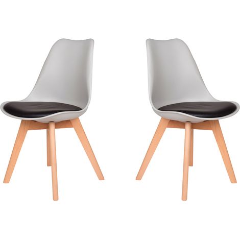 Lot de Deux Chaises Scandinave VLS Noir/Gris