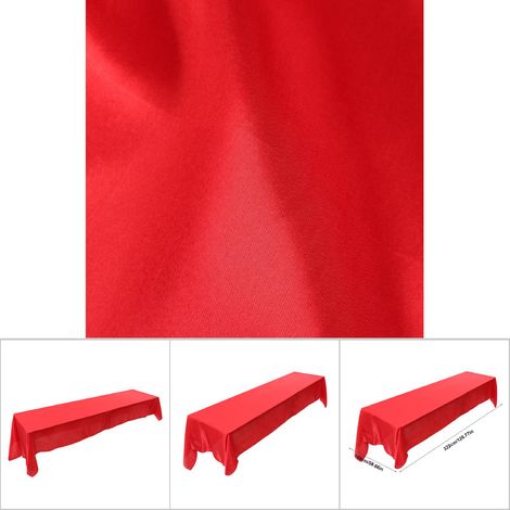 Nappe de Table 145x320cm Rouge Résistante aux Taches pour Banquet Mariage Fête (1/5)