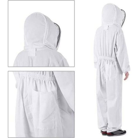 Combinaison Apiculture - Voile Protection Chapeau Détachable - Poignets Élastiques - Prévention Piqûres Abeille - Unisexe - 1 Pièce (1/5)