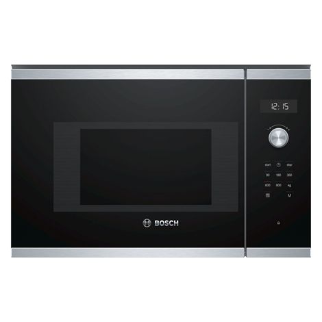 Bosch – Micro-ondes encastrable 20L BFL524MS0 – 800W – Noir inox – Panneau tactile – 5 niveaux de puissance