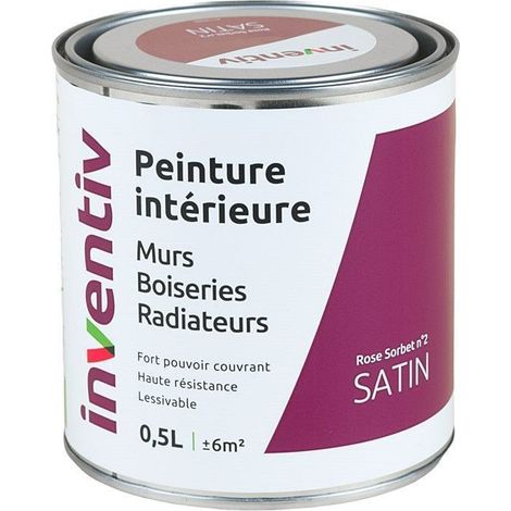 Peinture Intérieure Satin Rose Sorbet 2 - INVENTIV (0,5L)