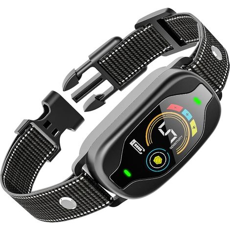 Nouveau collier anti-aboiements avec écran couleur, rechargeable et étanche, à impulsion électrique, automatique et intelligent. (1/5)