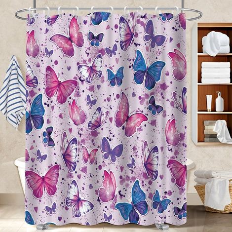 1 rideau de douche Divers accessoire de portail, polyester 180x180 cm, imperméable, anti-moisissure, pour salle de bain (1/5)