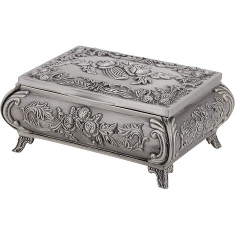 Vintage Rose Flower Antique Zinc Alloy Wedding Ring Box for Jewelry (1/5)