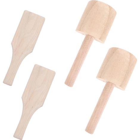 4pièces Pelle à Modeler Bois Planches de Modelage Bois Brut Outil de Sculpture pour Argile (1/5)
