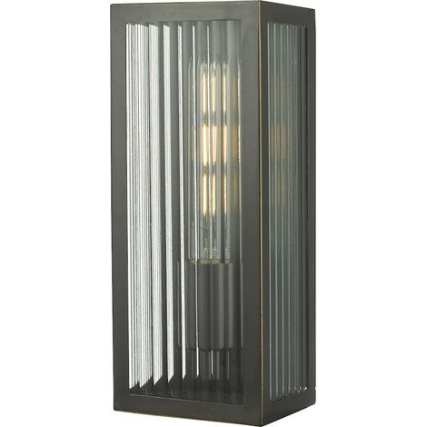 DAR KEEGAN - Applique Lanterne Bronze Frotté Petit IP44 (1/3)