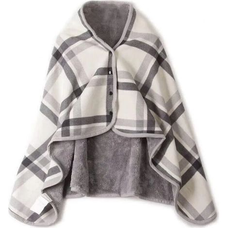 Couverture Polaire Portable Poncho Enveloppant - Plaid Chaud pour Bureau, Voyage et Camping - Couverture de Canapé, Jeté de Lit et Cape Confortable pour Toutes Saisons, Taille A, 100x140 cm (1/5)