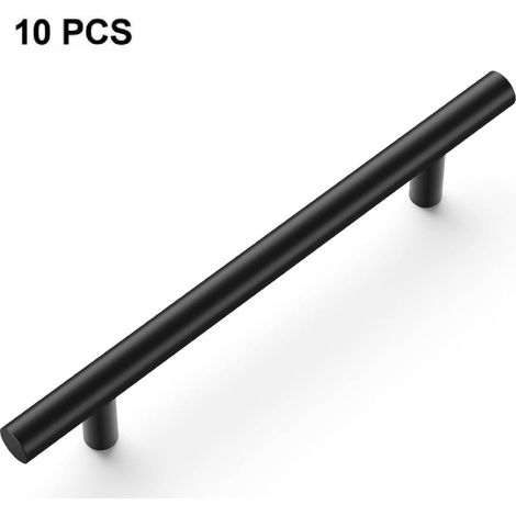 10er-Pack Küchenschrankgriffe – Lochabstand 128 mm – schwarze Edelstahl-Küchenschrankgriffe (1/5)