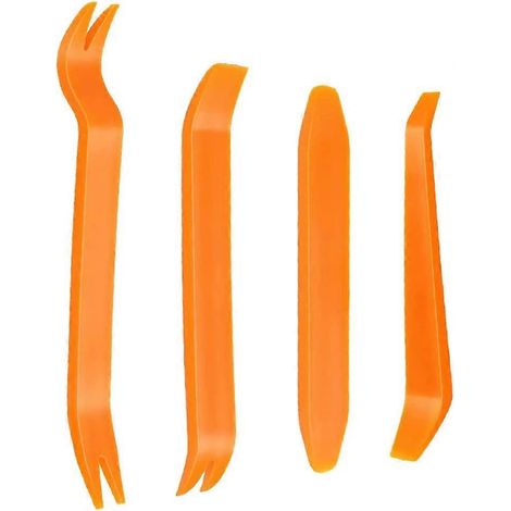 Kit universel de 4 pièces pour le démontage des panneaux de fixation audio et vidéo du tableau de bord de voiture (outil de levier inclus). (1/5)