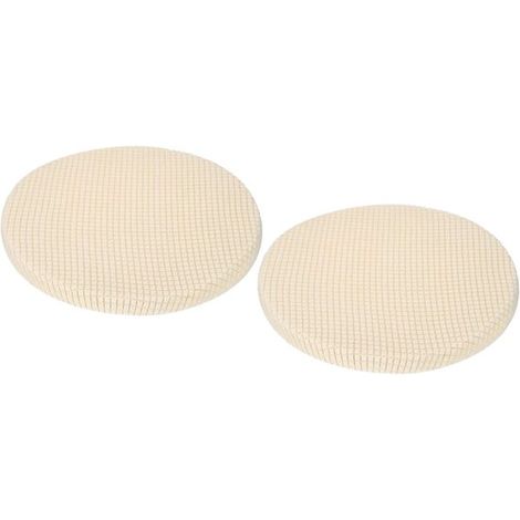 Housses rondes pour tabourets de bar - Beige - Housses pour tabourets - Housses pour chaises de bureau - Lot de 2 - Imperméables - Housses amovibles (1/5)