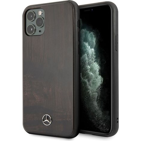 iPhone 11 Pro Max Hülle Mercedes Wood Line Rosenholz Braun (1/5)