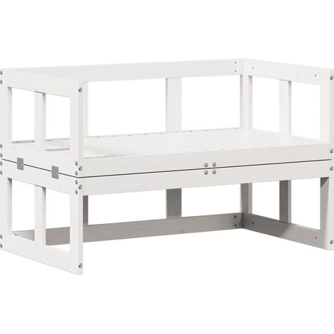 Maison Exclusive - Panca Divano Giardino Estensibile Bianco Legno Massello di Pino