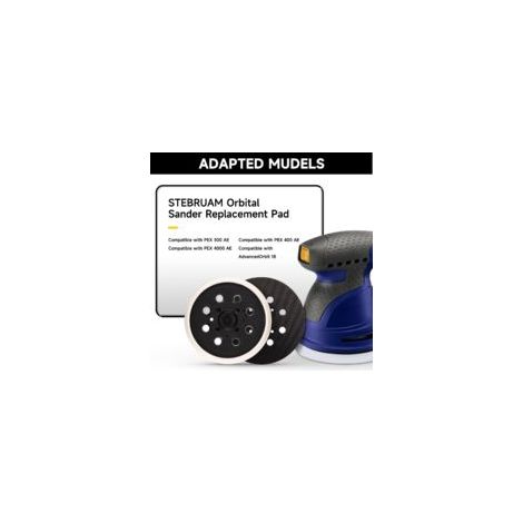 Lot de 2 disques Plateau de ponçage professionnel de 125 mm avec crochet et boucle, 8 trous, compatible avec ponceuse excentrique Bosch PEX 300 AE et PEX 400 AE