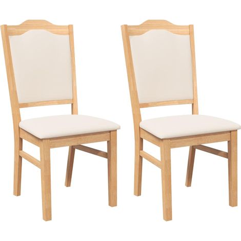 Maison Exclusive - Esszimmerstühle mit Kissen 2 Stk. Massivholz G