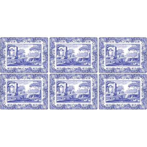 Lot de 6 Sets de Table Italiens Bleu/Blanc 30,5 x 23 cm (1/5)