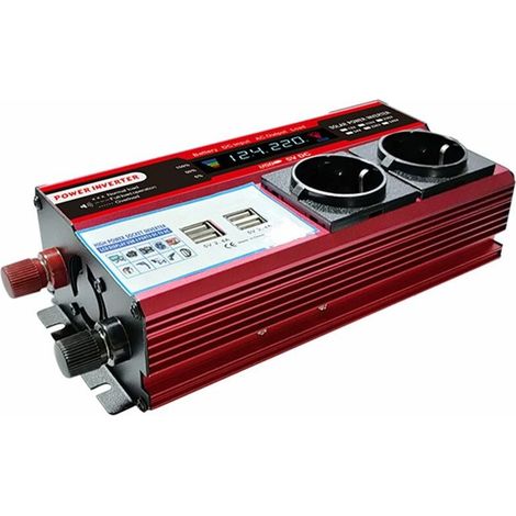 Inverter solare ad alta efficienza, inverter a onda sinusoidale pura per casa, auto, camper, convertitore di energia solare con schermo LCD, 1000 W (1/5)